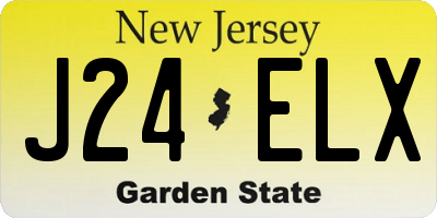 NJ license plate J24ELX