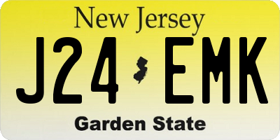 NJ license plate J24EMK