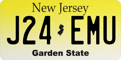 NJ license plate J24EMU