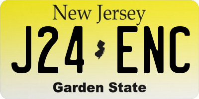 NJ license plate J24ENC