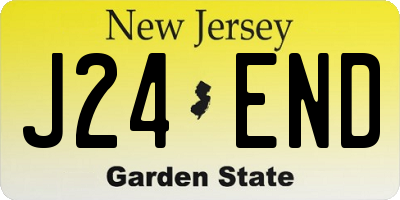 NJ license plate J24END