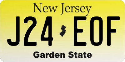 NJ license plate J24EOF