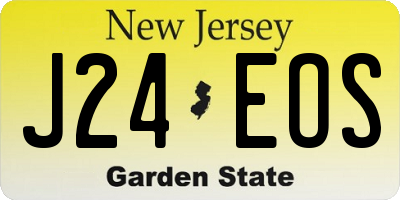 NJ license plate J24EOS