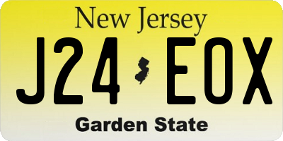 NJ license plate J24EOX