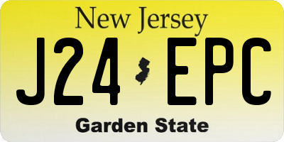 NJ license plate J24EPC