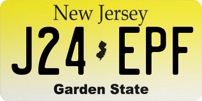 NJ license plate J24EPF
