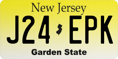 NJ license plate J24EPK