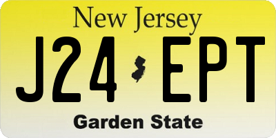NJ license plate J24EPT