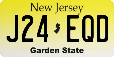 NJ license plate J24EQD