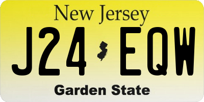 NJ license plate J24EQW