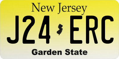 NJ license plate J24ERC