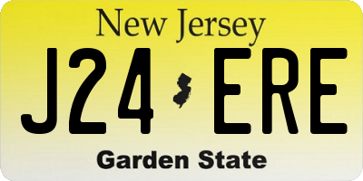 NJ license plate J24ERE