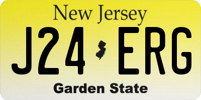 NJ license plate J24ERG