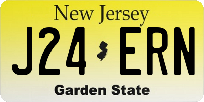 NJ license plate J24ERN
