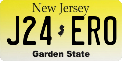 NJ license plate J24ERO