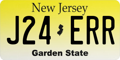 NJ license plate J24ERR