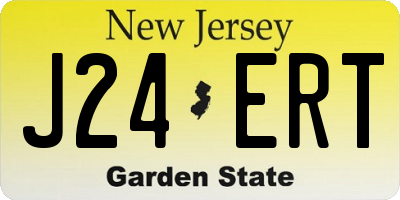 NJ license plate J24ERT
