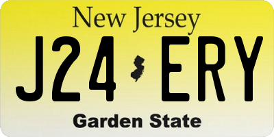 NJ license plate J24ERY
