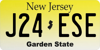 NJ license plate J24ESE