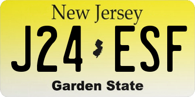 NJ license plate J24ESF