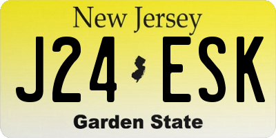 NJ license plate J24ESK