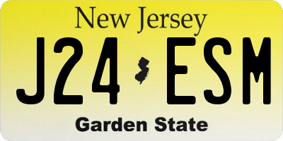 NJ license plate J24ESM