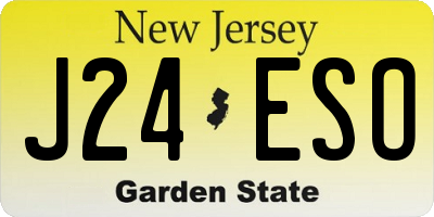 NJ license plate J24ESO