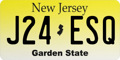 NJ license plate J24ESQ