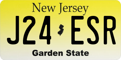 NJ license plate J24ESR