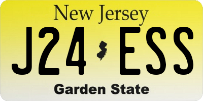 NJ license plate J24ESS