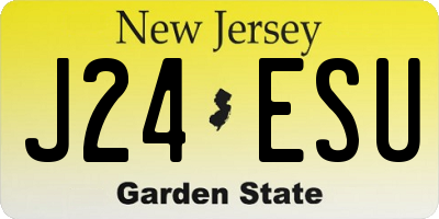 NJ license plate J24ESU