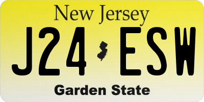 NJ license plate J24ESW