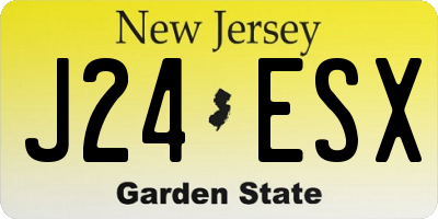 NJ license plate J24ESX