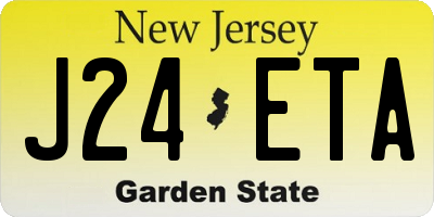 NJ license plate J24ETA