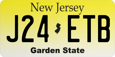 NJ license plate J24ETB