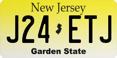 NJ license plate J24ETJ