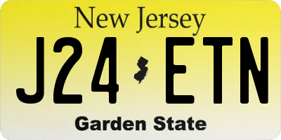 NJ license plate J24ETN