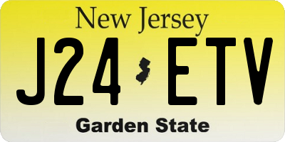 NJ license plate J24ETV