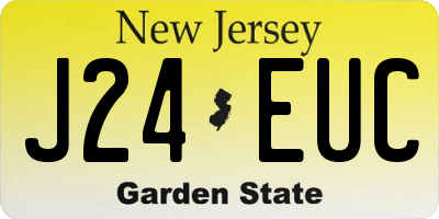 NJ license plate J24EUC