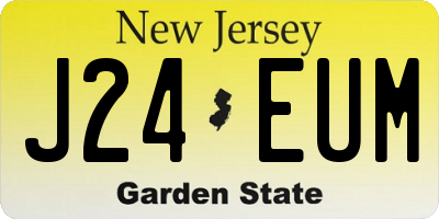 NJ license plate J24EUM