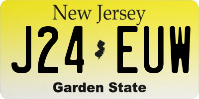 NJ license plate J24EUW