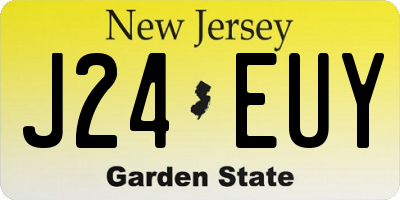 NJ license plate J24EUY