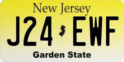 NJ license plate J24EWF