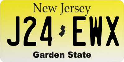 NJ license plate J24EWX