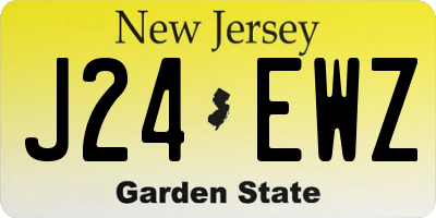 NJ license plate J24EWZ