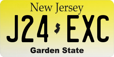 NJ license plate J24EXC