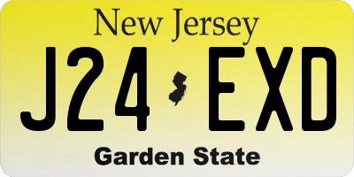 NJ license plate J24EXD