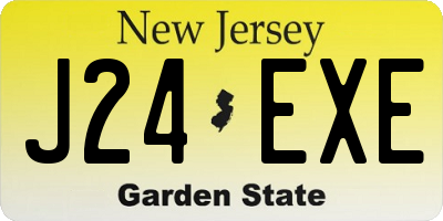 NJ license plate J24EXE