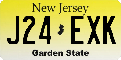 NJ license plate J24EXK