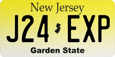 NJ license plate J24EXP